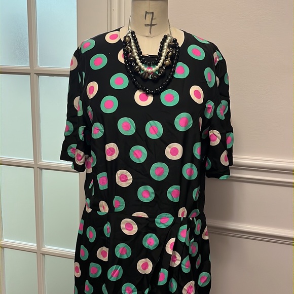 Vintage Louis Féraud coloured polka dot silk dress - Picture 8 of 8